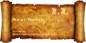 Murai Martin névjegykártya
